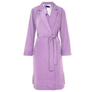 J. Crew Belted Satin Trench Coat, Lilac, XS, NWOT